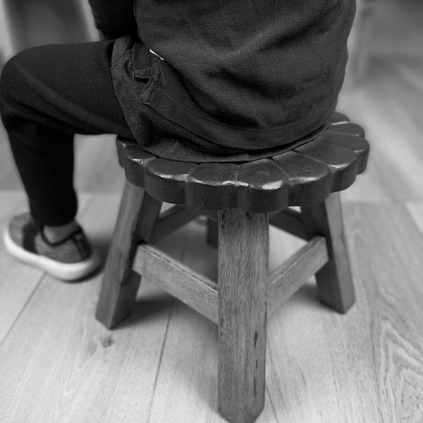 Children’s Wooden Stool Blue Baby ELEPHANT Themed Chair Toddlers Step sitting Stool