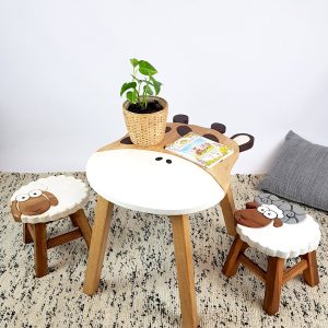 Giraffe Table + 2 Stools Set