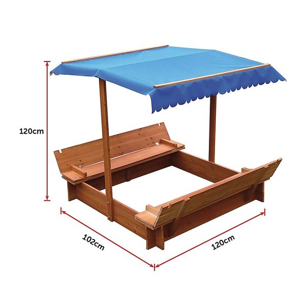 Kids Wooden Toy Sandpit with Canopy