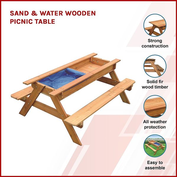 Sand & Water Wooden Picnic Table